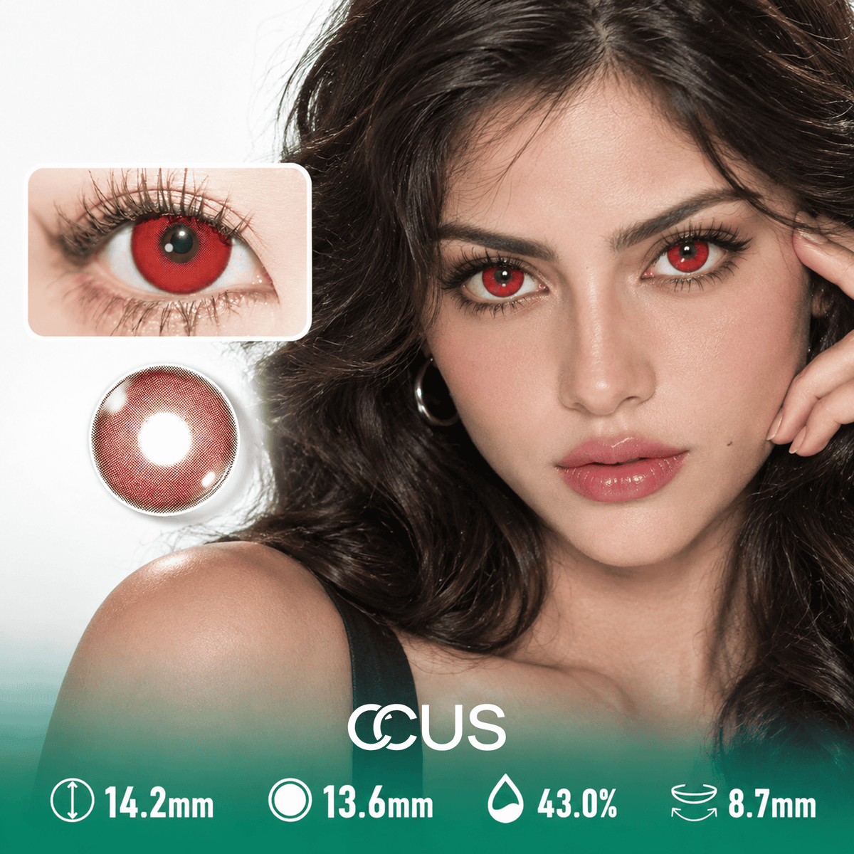 Satin Venice Sunset Red Contact Lenses