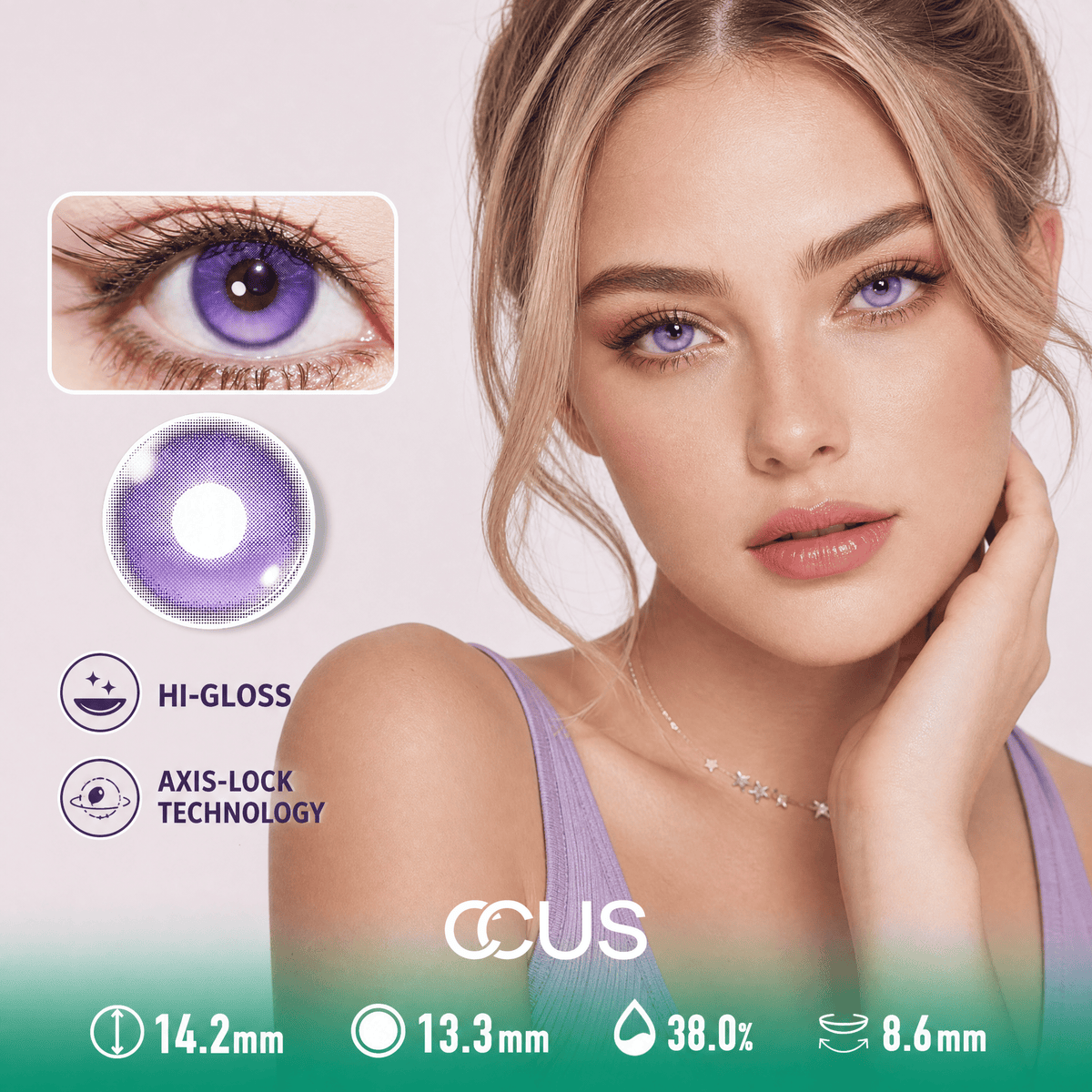 Winter Comet Violet Purple Contact Lenses