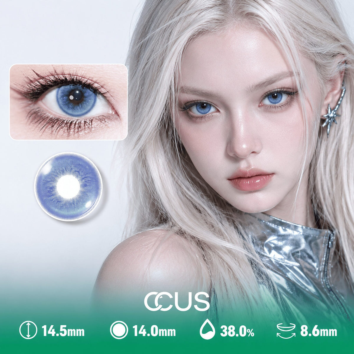 Aurora Mist Ice Blue Contact Lenses