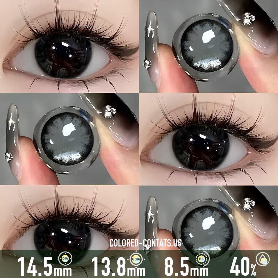 Charcoal Mist Pure Black Contact Lenses