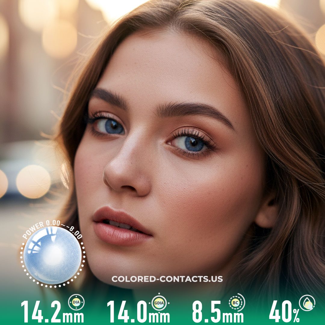 Crystal Blue Shimmer Daily Colored Contacts – 10 Lenses