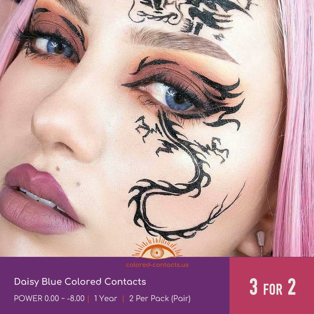 Daisy Blue Colored Contacts