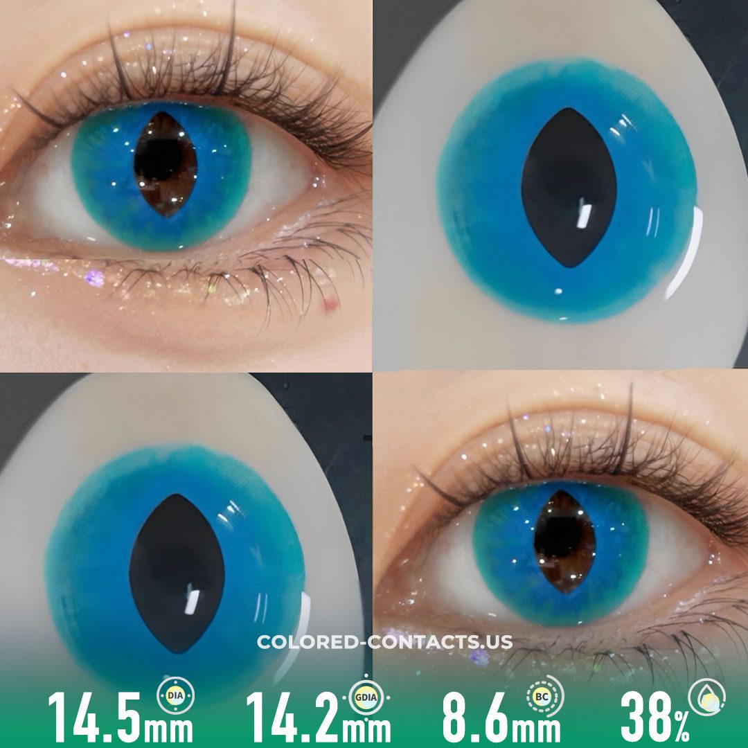 FelineFlash Sapphire Colored Contact Lenses