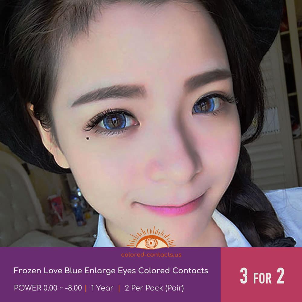Frozen Love Blue Enlarge Eyes Colored Contacts