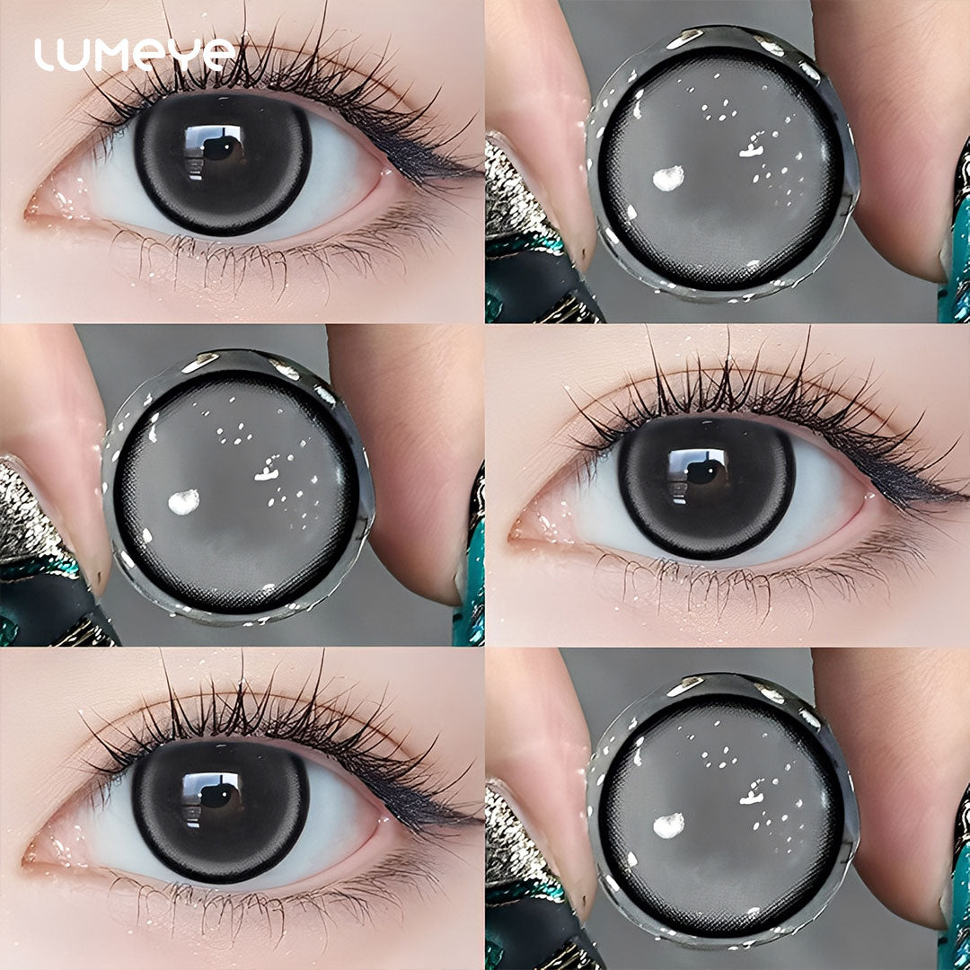 Milky Jewel Gray Contact Lens with Black Rim