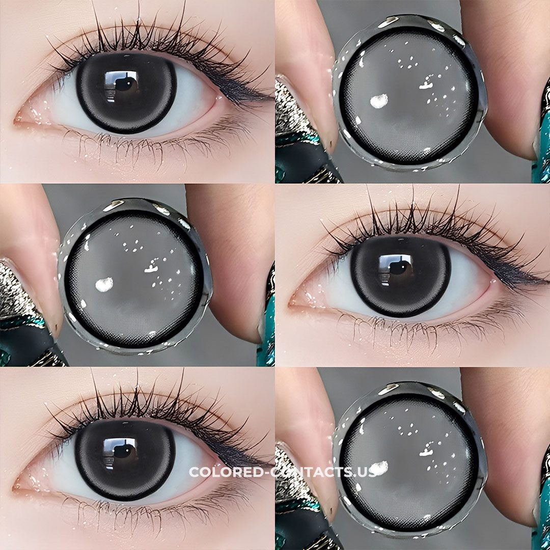 Milky Jewel Gray Contact Lens with Black Rim