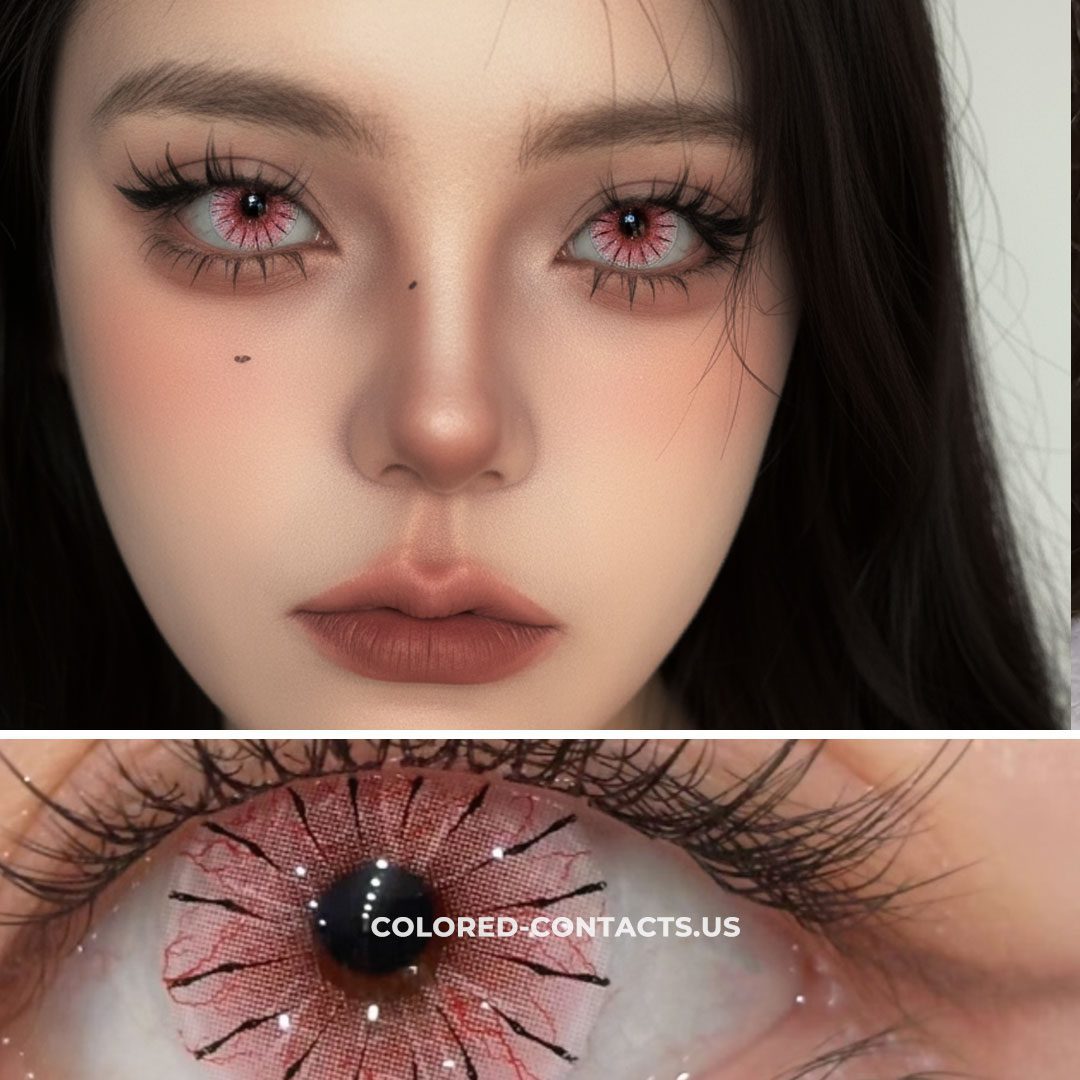 Pink Spider Web Colored Contacts | 4-Piece Set