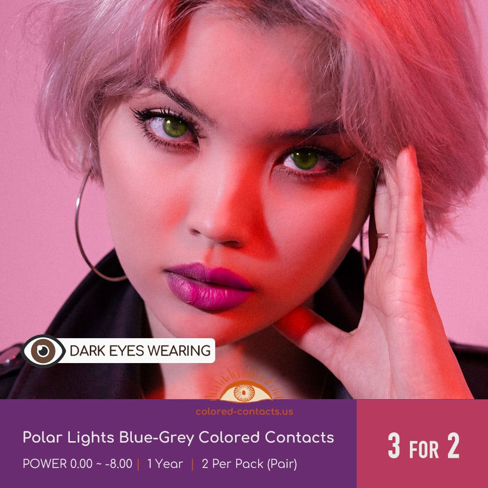 Polar Lights Blue-Grey Colored Contacts