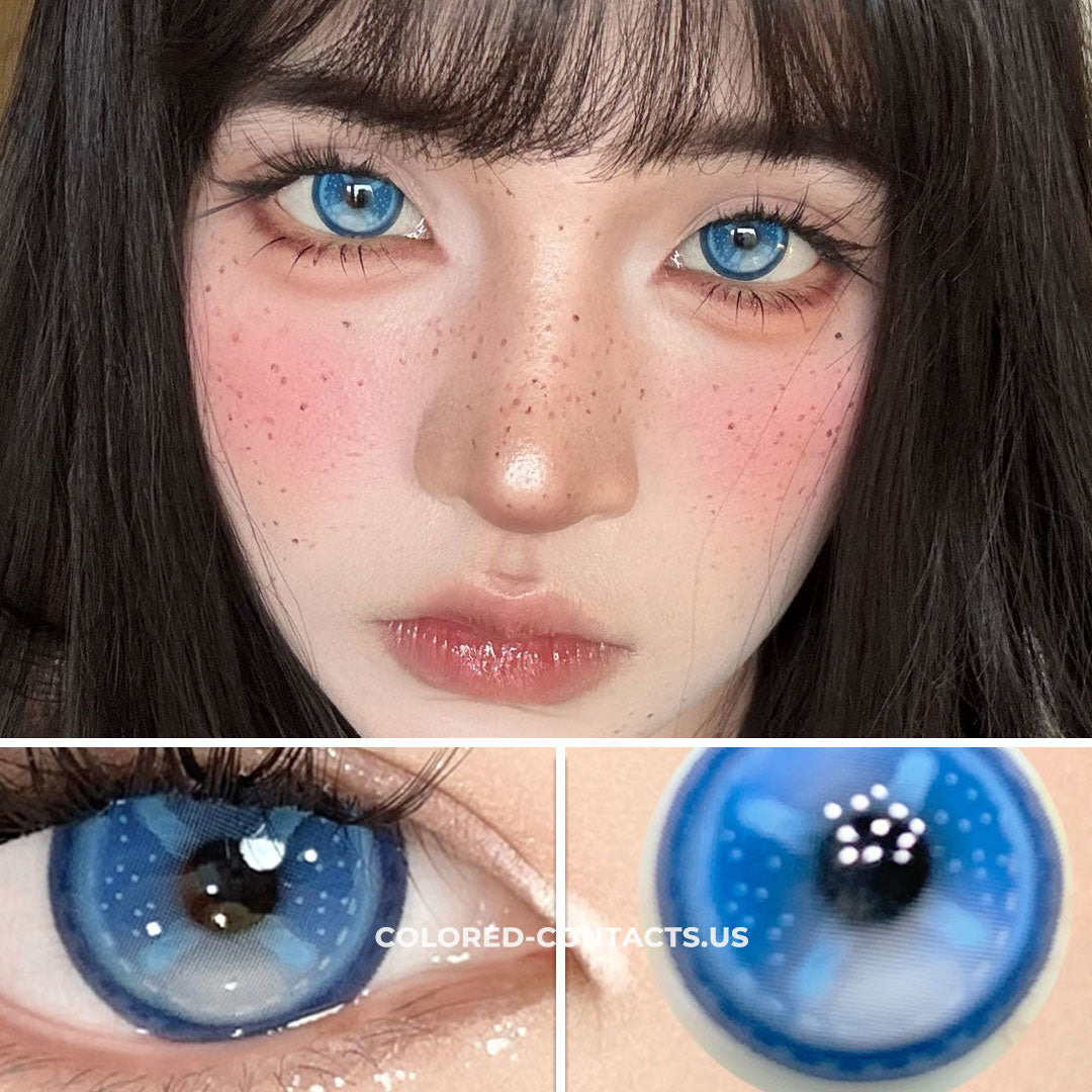 LUMEYE X CCU -Pure Soul Cross Eye Blue Crazy Lenses | 4-Lens Pack