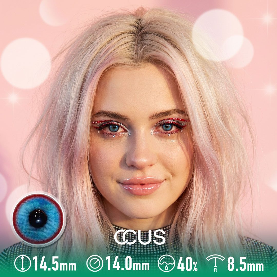 Red Rim Ice Blue Colored Contacts