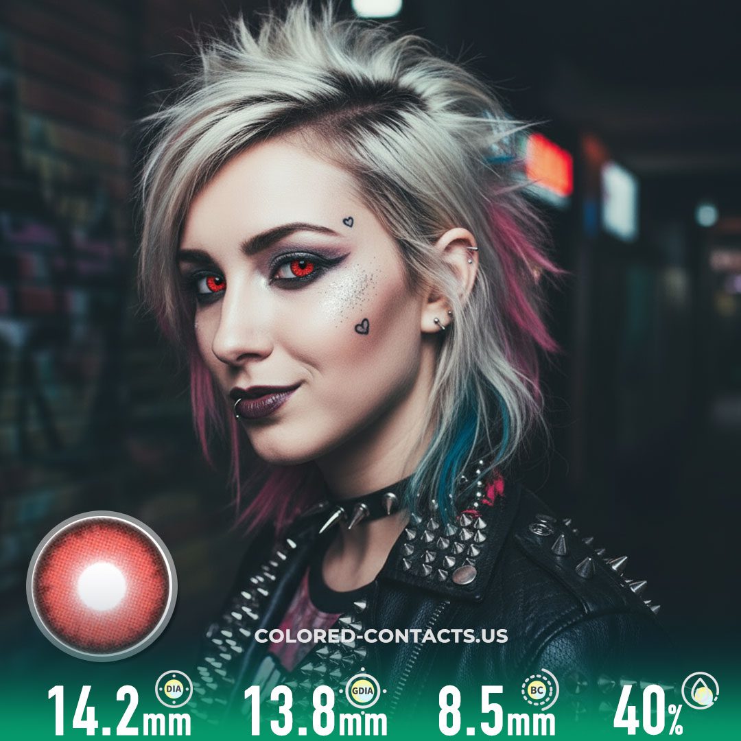 Storm Red Contact Lenses – Y2K Electric Red Colored Contacts