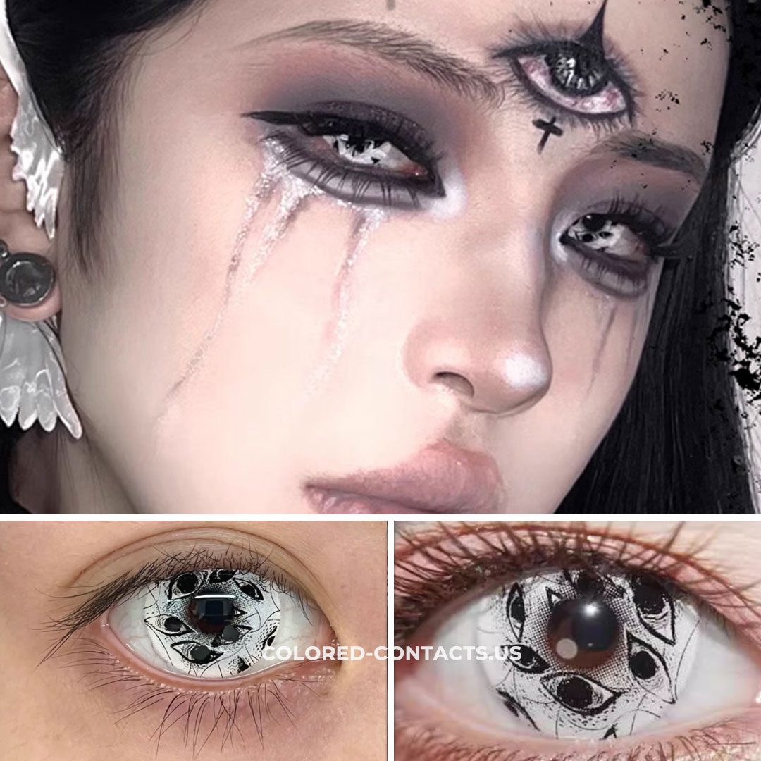 White Multi-Eye Horror Contact Lenses | 4-Lens Pack