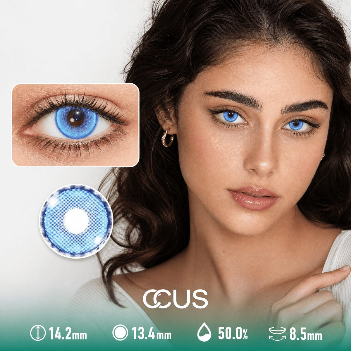 Winter Peony Lagoon Blue Contact Lenses