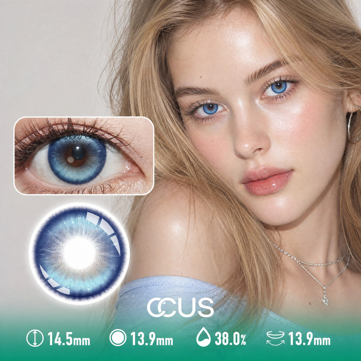 Afterparty Frost Azure Blue Contact Lenses