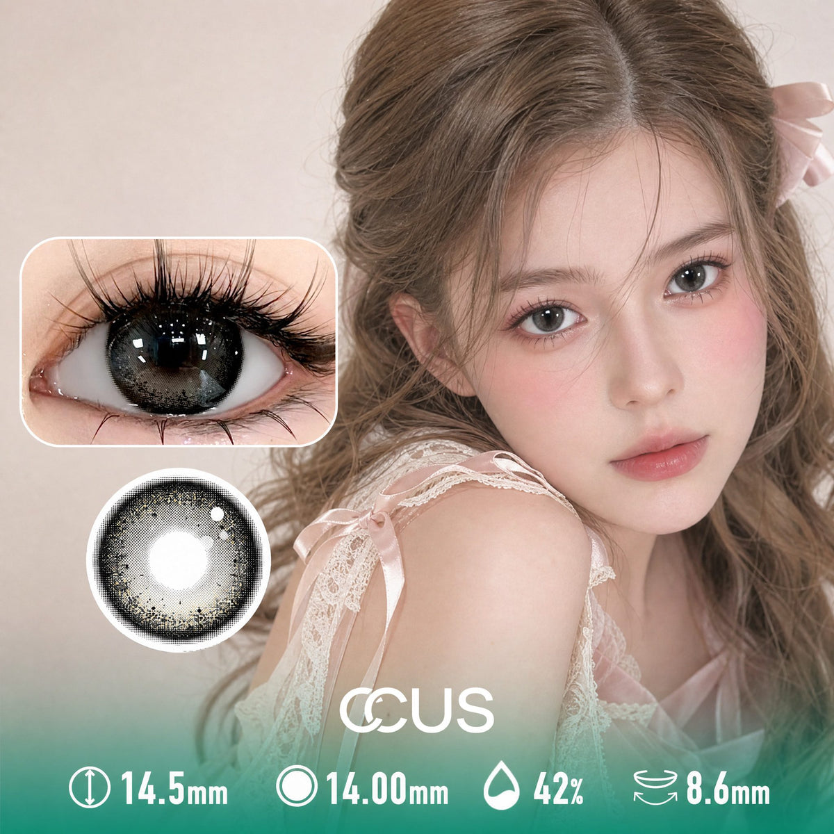 Boudoir Bow Smoke Grey Contact Lenses