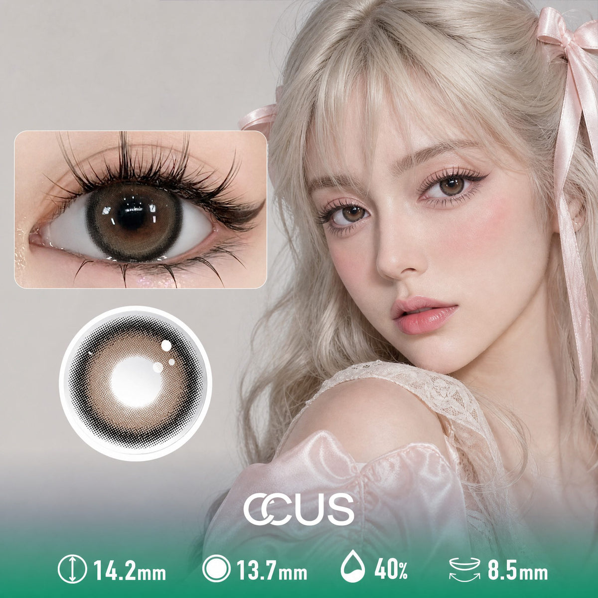 Cameo Peach Amber Brown Contact Lenses