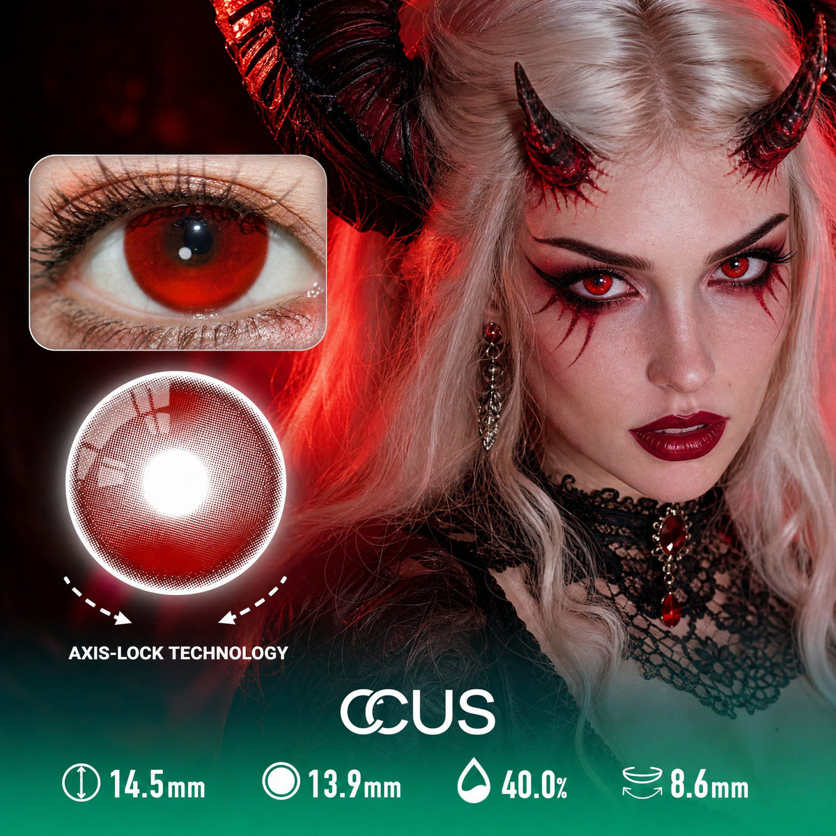 Candlelit Ruby Red Contact Lenses