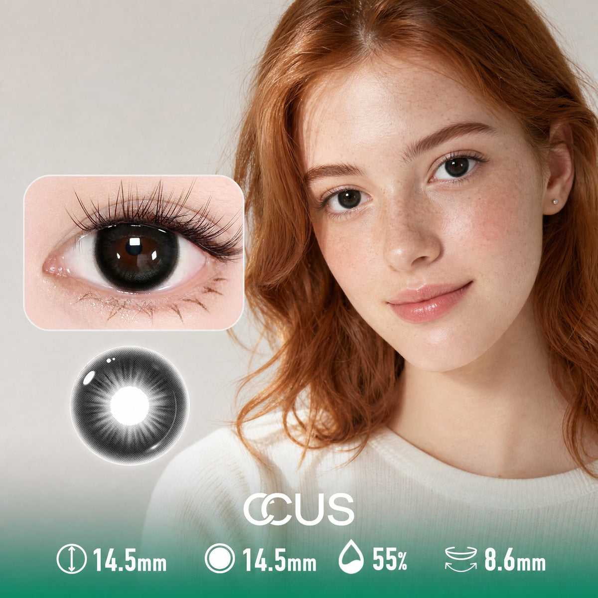 Charcoal Mist Grey Contact Lenses