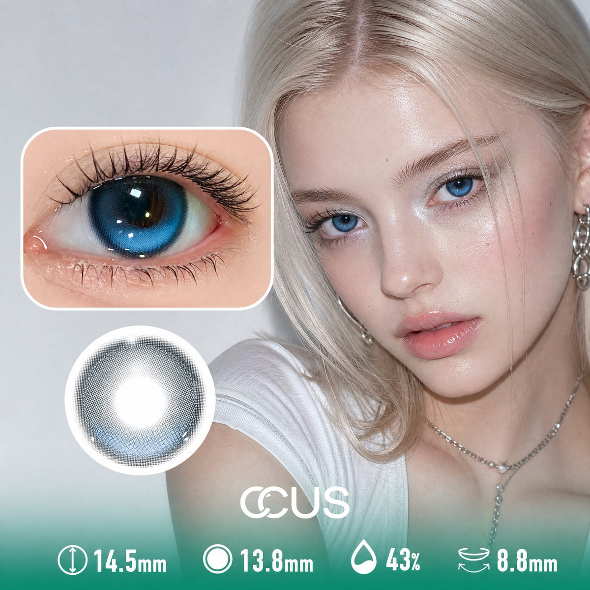 Chrome Sapphire Blue Contact Lenses