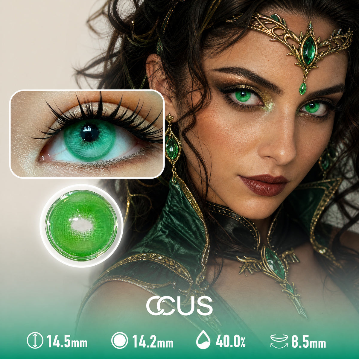 Confetti Rim Green Contact Lenses