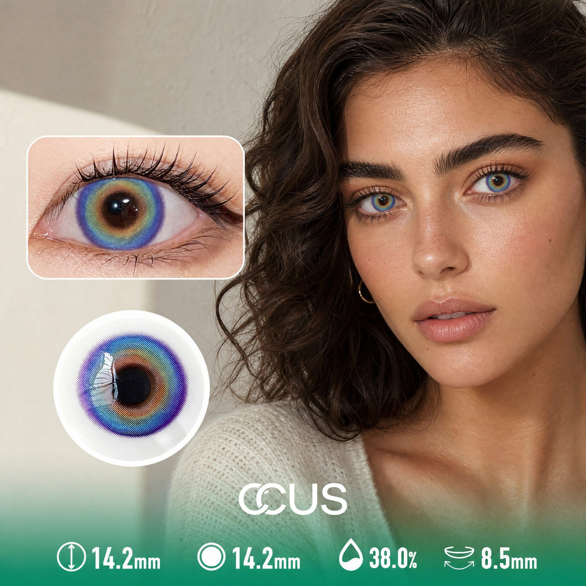 Cornflower Blue Rainbow Contact Lenses
