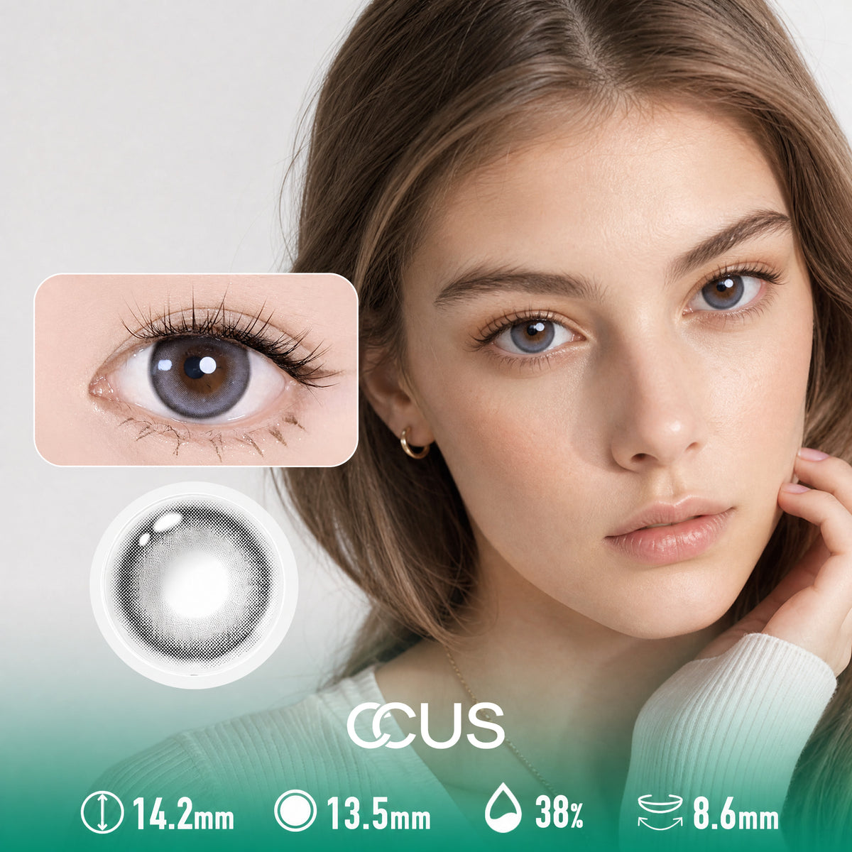 Daylight Pewter Silver Contact Lenses