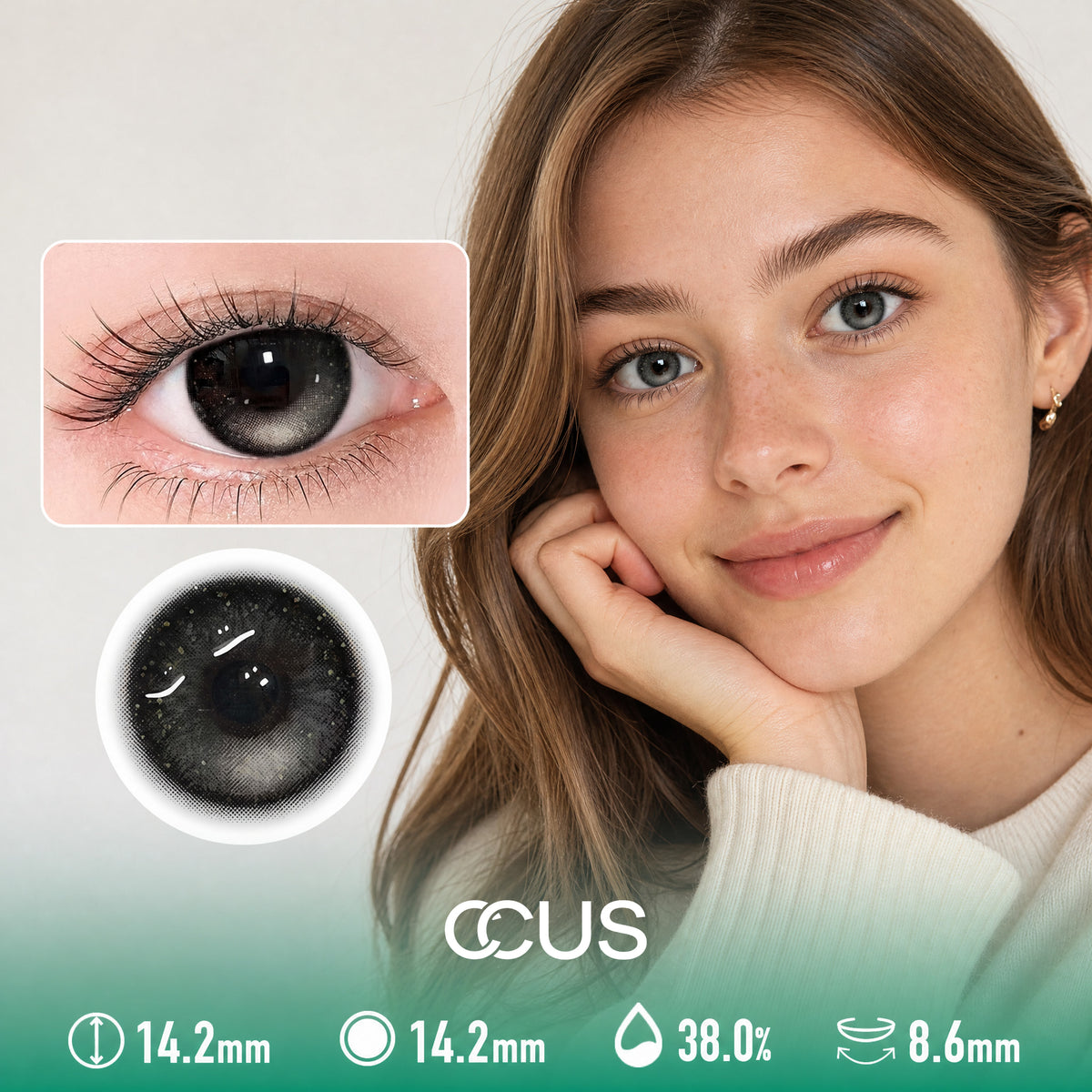 Dusk Charcoal Grey Contact Lenses