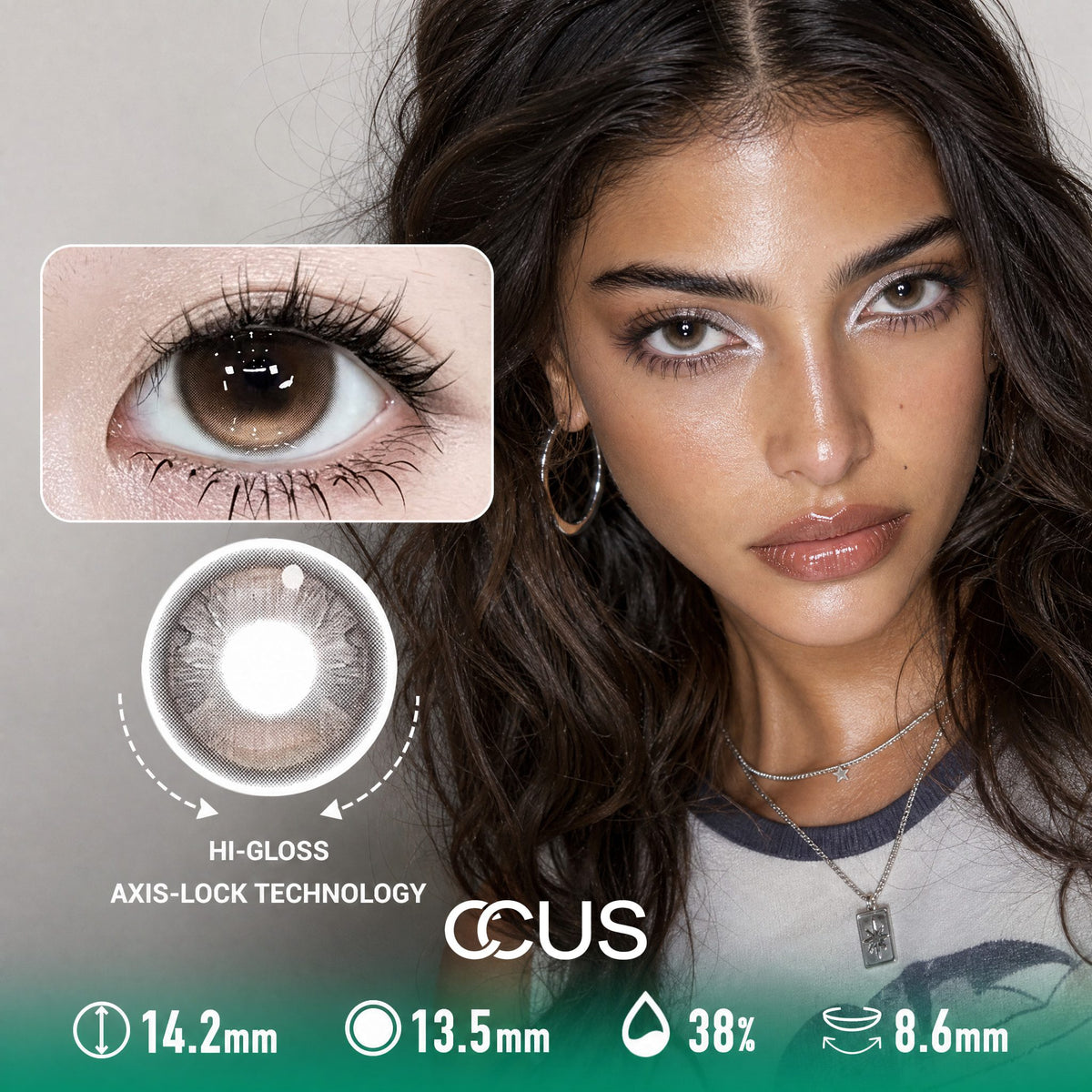 Frost Crescent Mocha Brown Contact Lenses