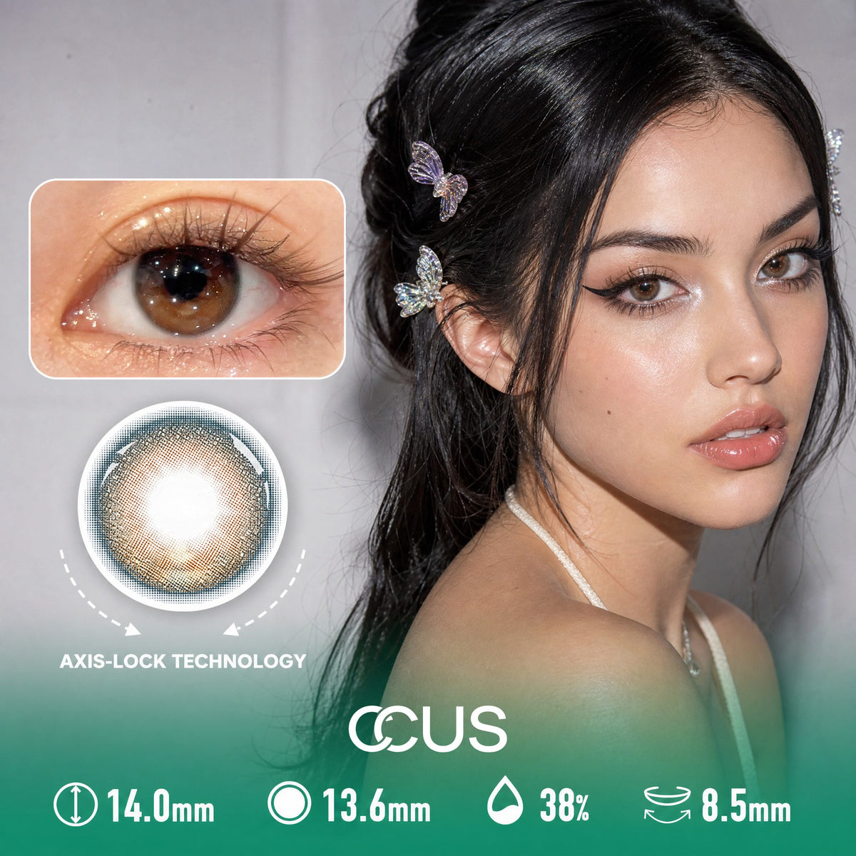 Frosted Amber Brown Contact Lenses