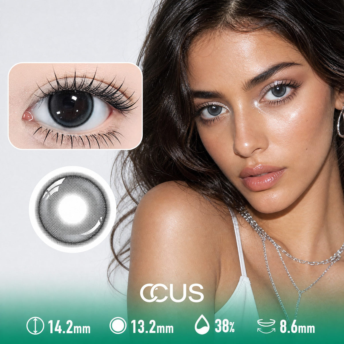 Frosted Raven Black Contact Lenses