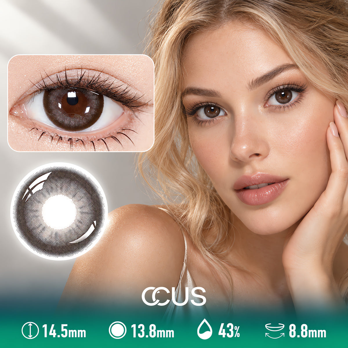 Gala Hour Amber Brown Contact Lenses