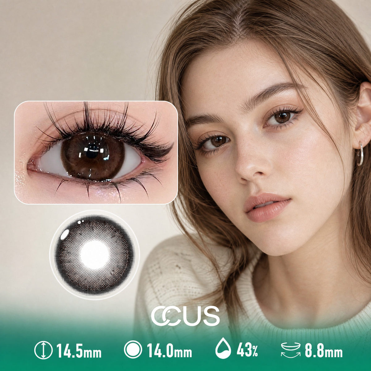 Glass Twilight Amber Brown Contact Lenses