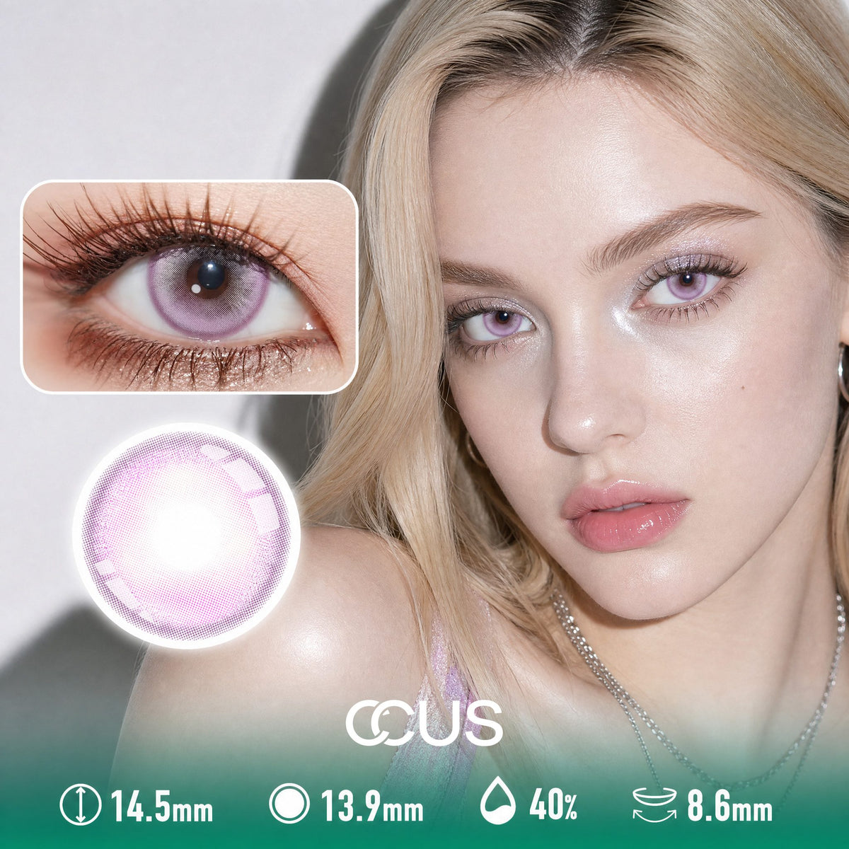 Glitter Frost Violet Purple Contact Lenses