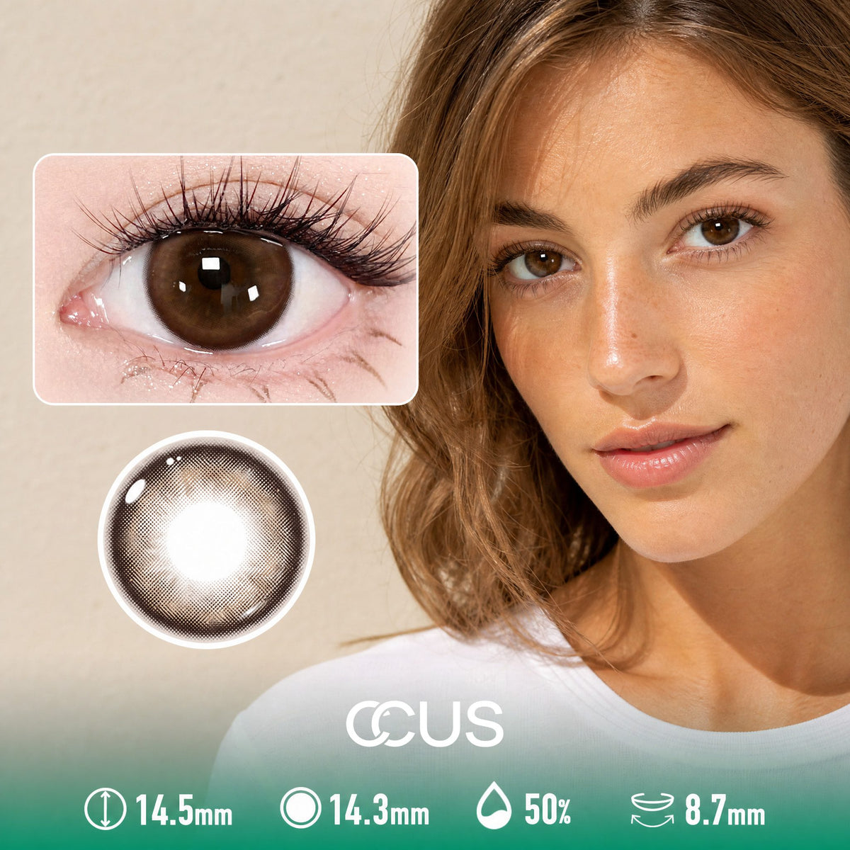 Golden Hour Amber Brown Contact Lenses