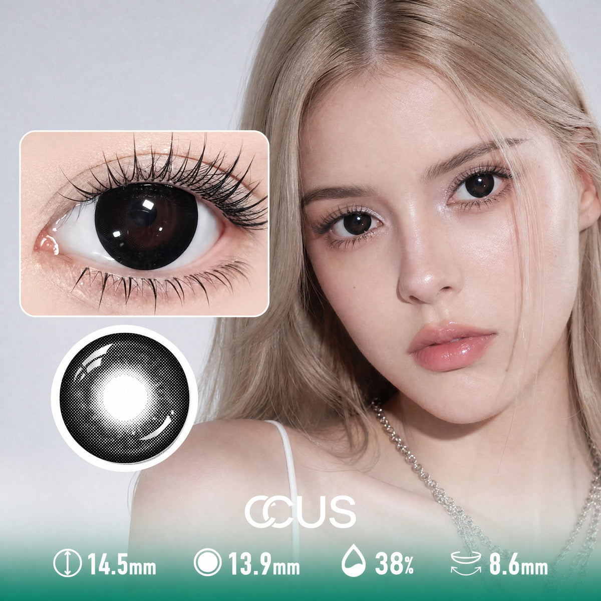 Halftone Midnight Black Contact Lenses