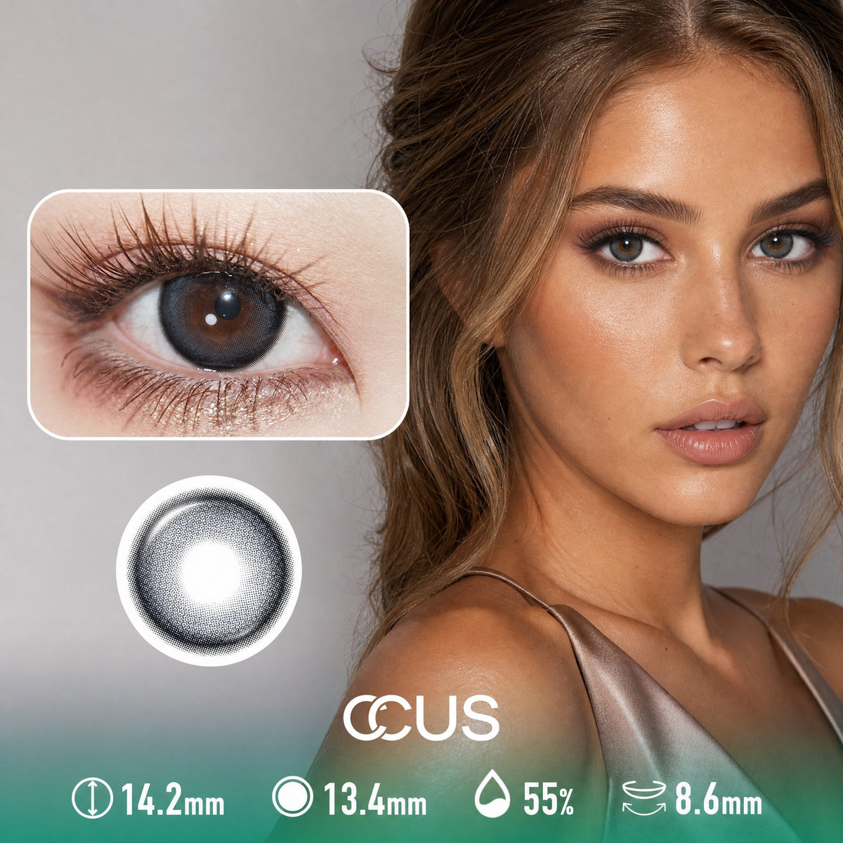 Ink Blossom Blue Contact Lenses