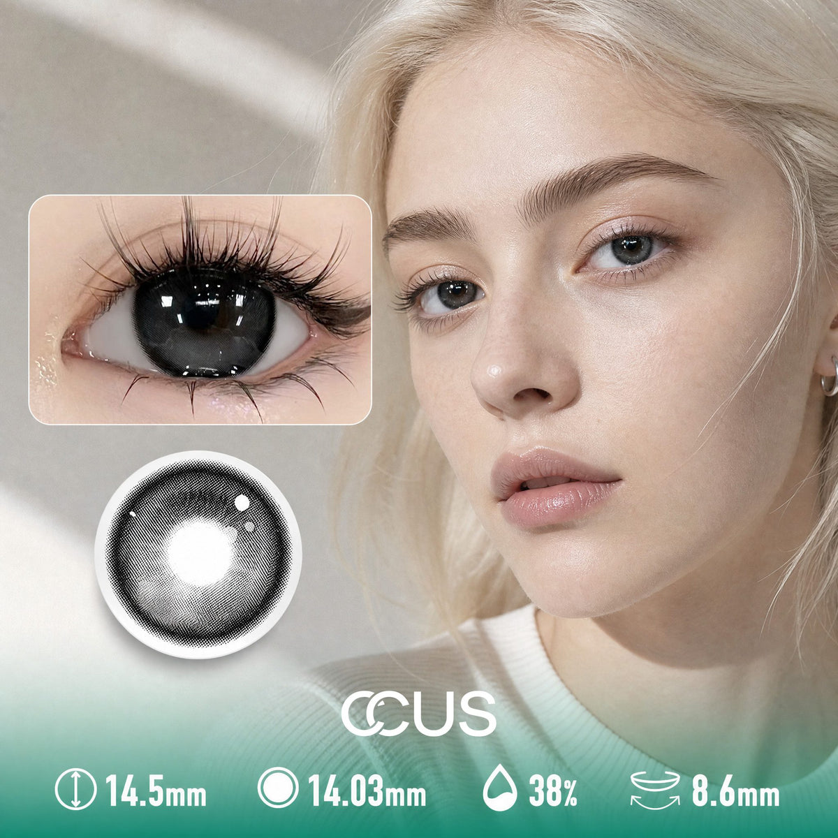 Ink Wash Grey Contact Lenses
