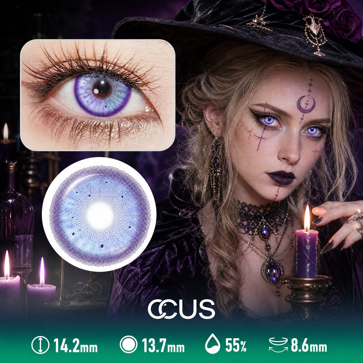 Iris Satin Purple Contact Lenses