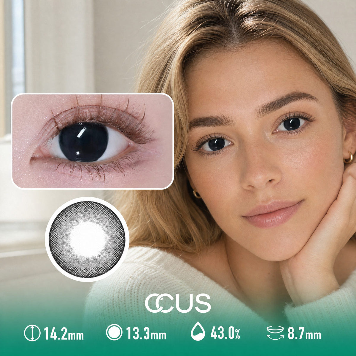 Jasmine Mist Black Contact Lenses