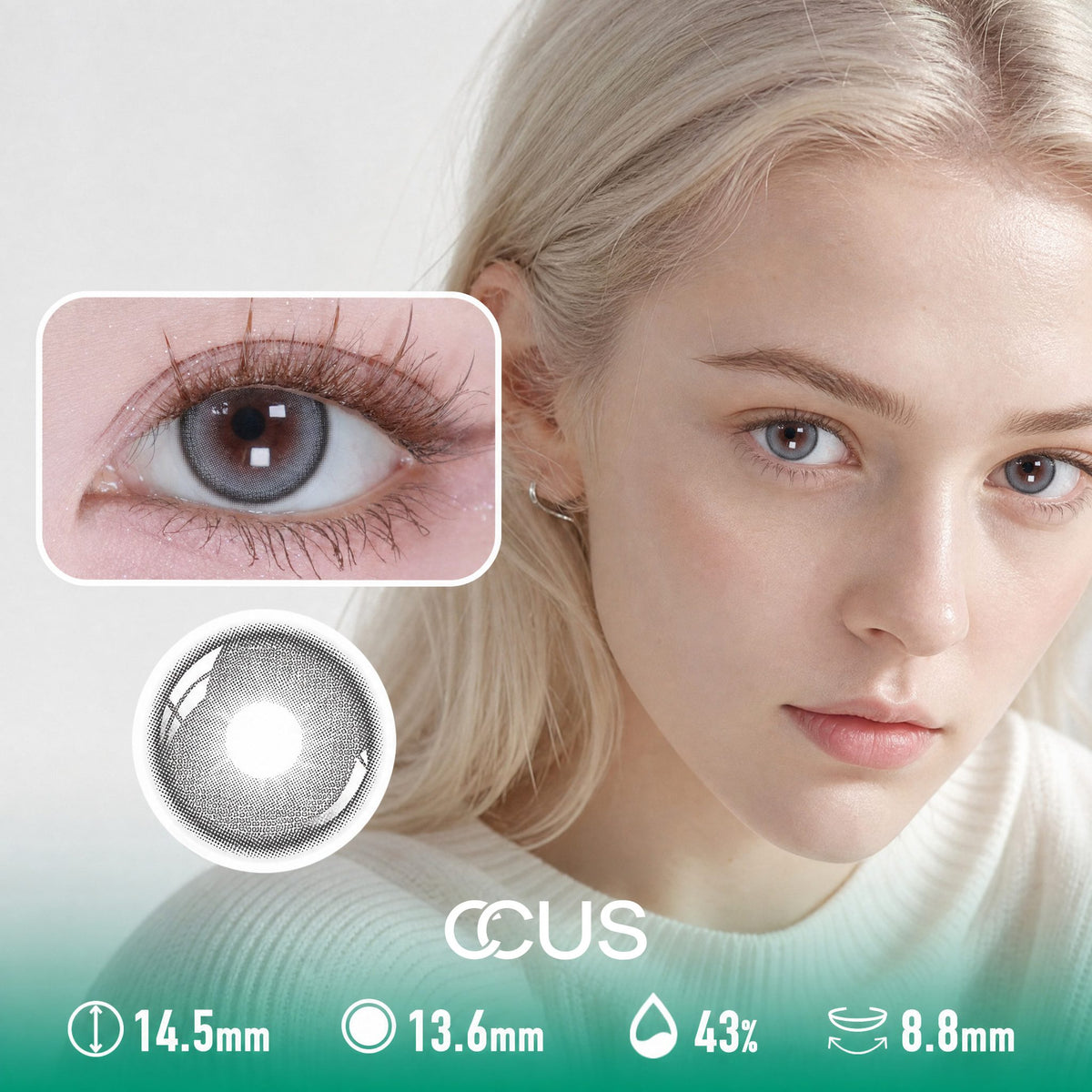 Lace Camellia Silver Grey Contact Lenses