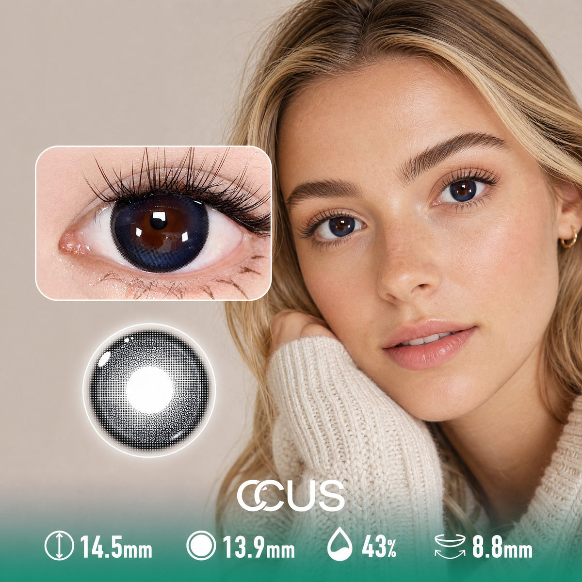 Melancholy Paris Azure Blue Contact Lenses