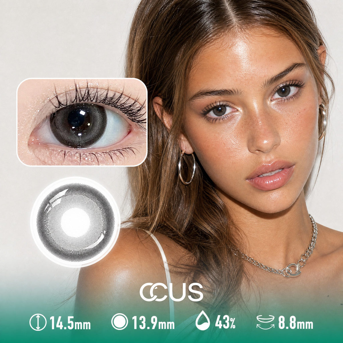 Mirror Flash Smoke Grey Contact Lenses