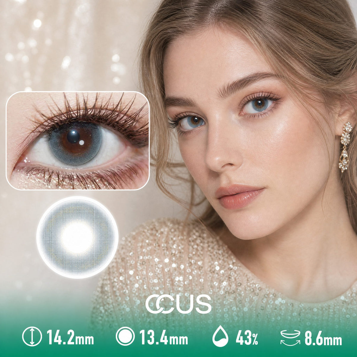 Misty Veil Azure Blue Contact Lenses