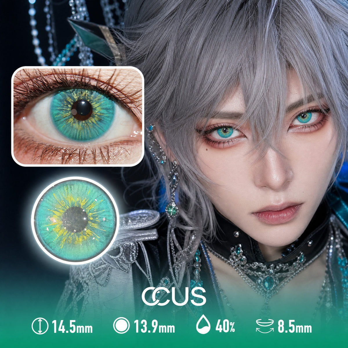 Basilisk Veil Neon Green Contact Lenses