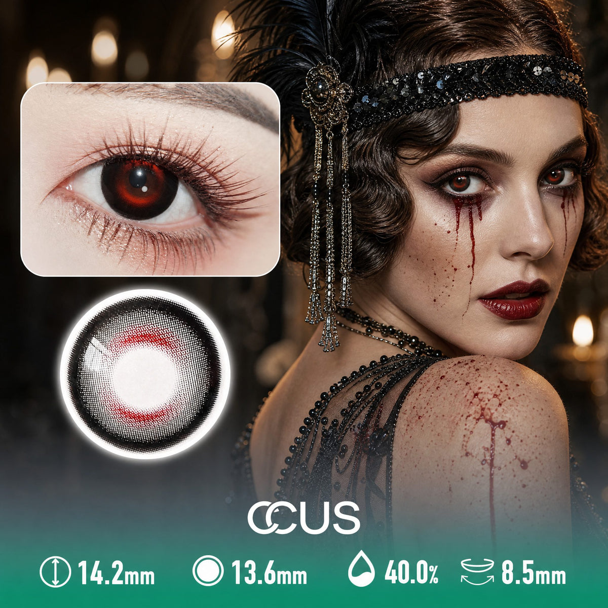 Nocturne Crimson Black Contact Lenses