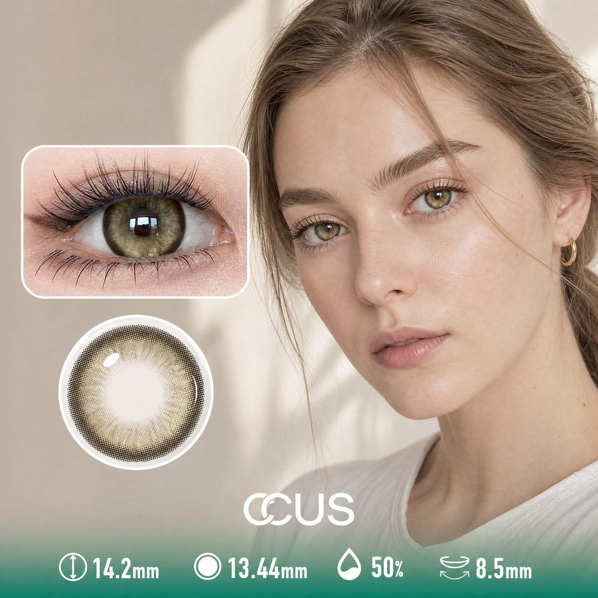 Olive Grove Amber Brown Contact Lenses