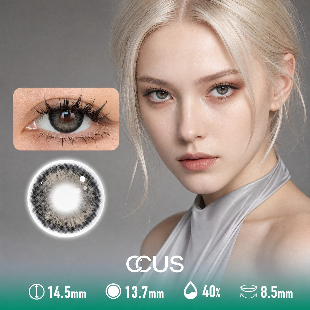 Opal Blossom Grey Contact Lenses