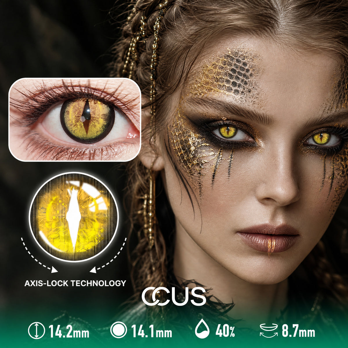 Oracle Rune Hypnotic Gold Contact Lenses