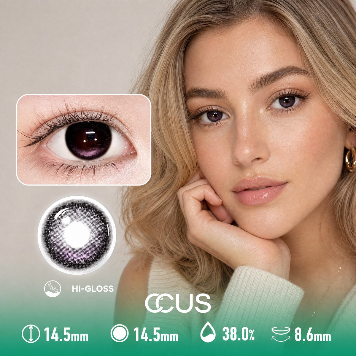 Pearl Rose Moon Purple Contact Lenses
