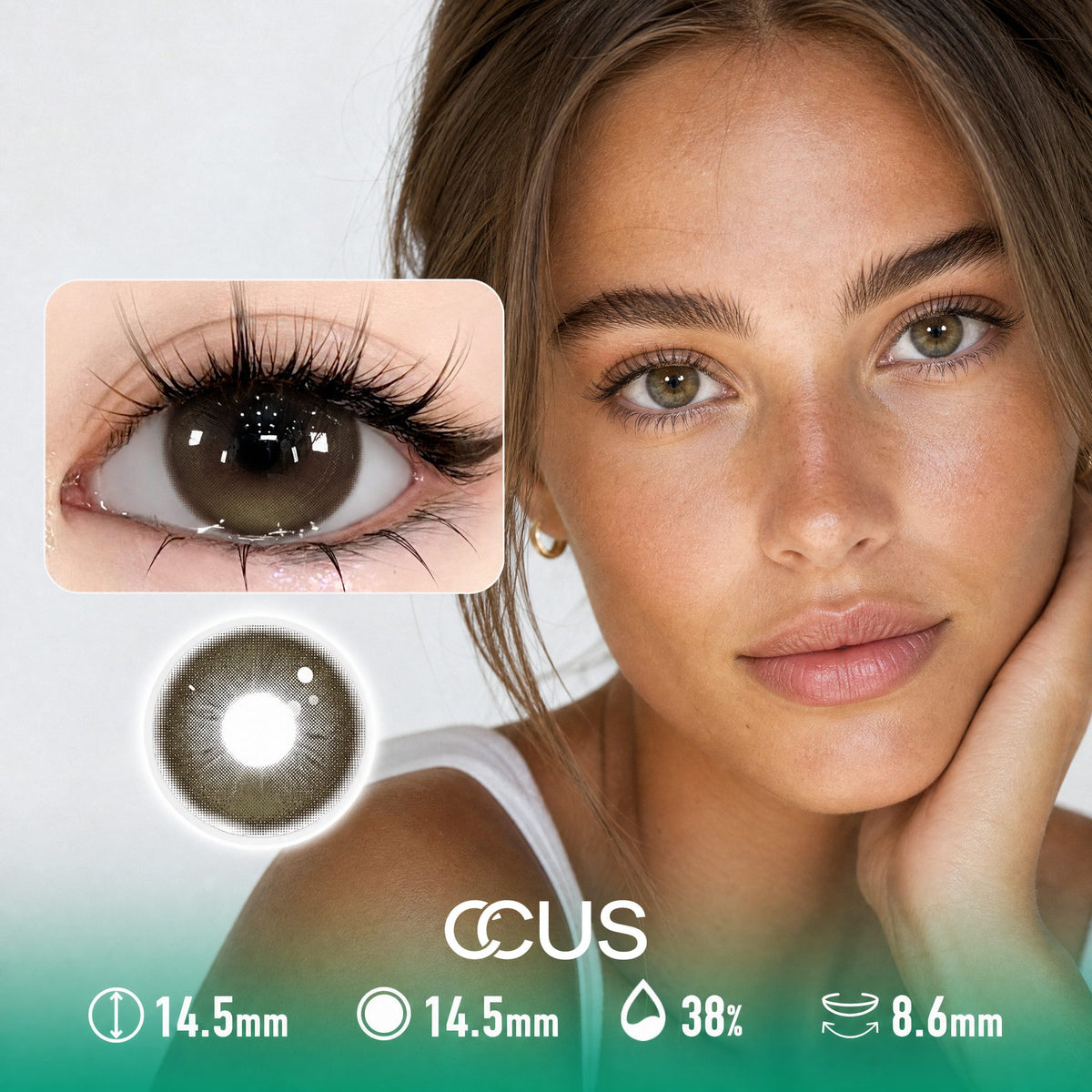 Quiet Clover Olive Green Contact Lenses